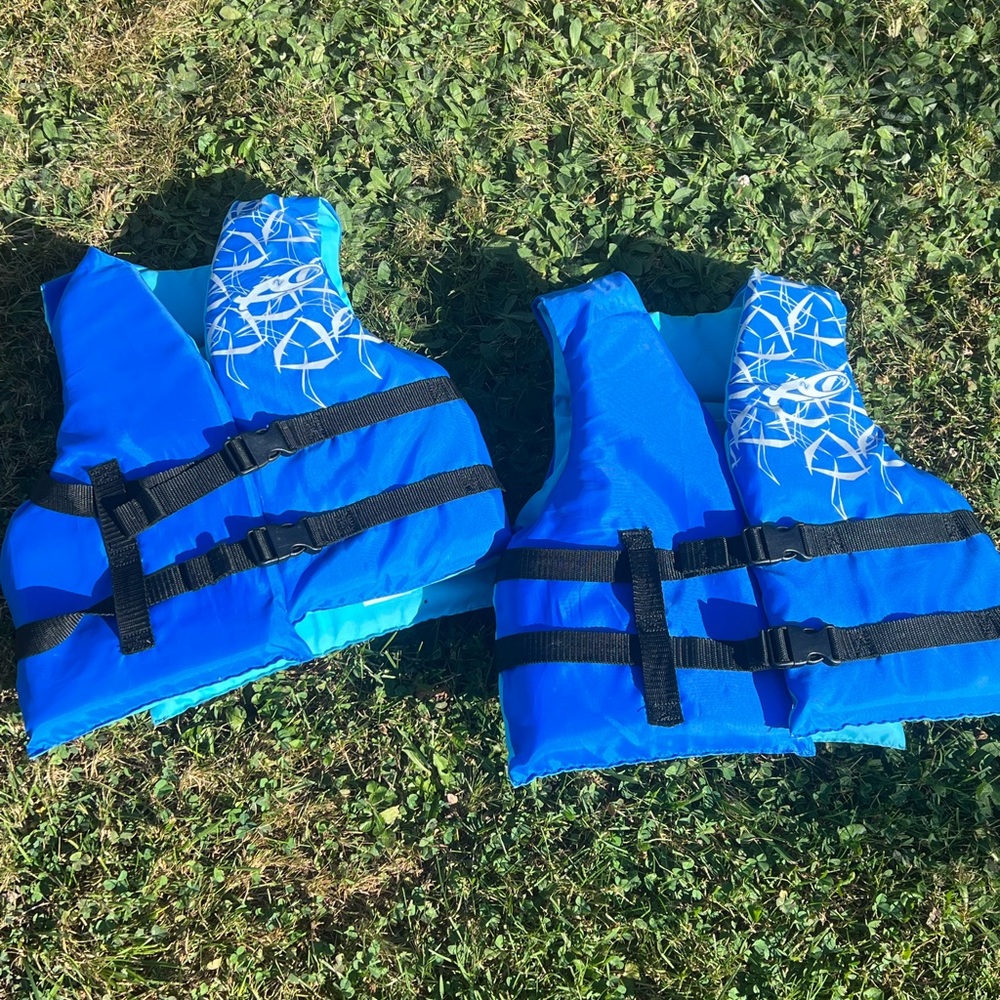 Two kids life jackets